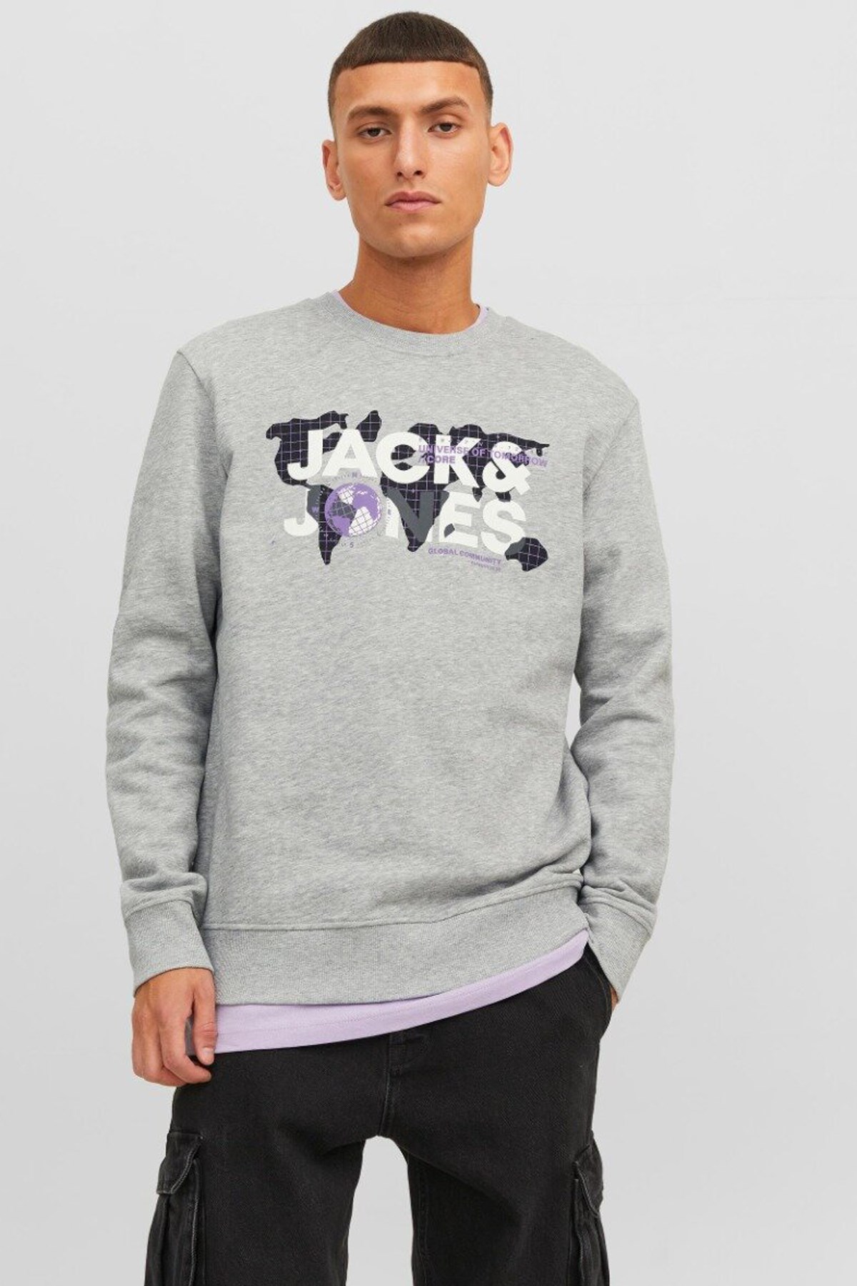Jack & Jones Jcodust Erkek Sweatshirt 12240211 Gri