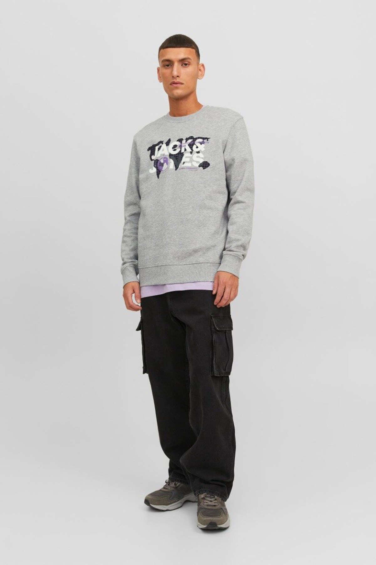 Jack & Jones Jcodust Erkek Sweatshirt 12240211 Gri