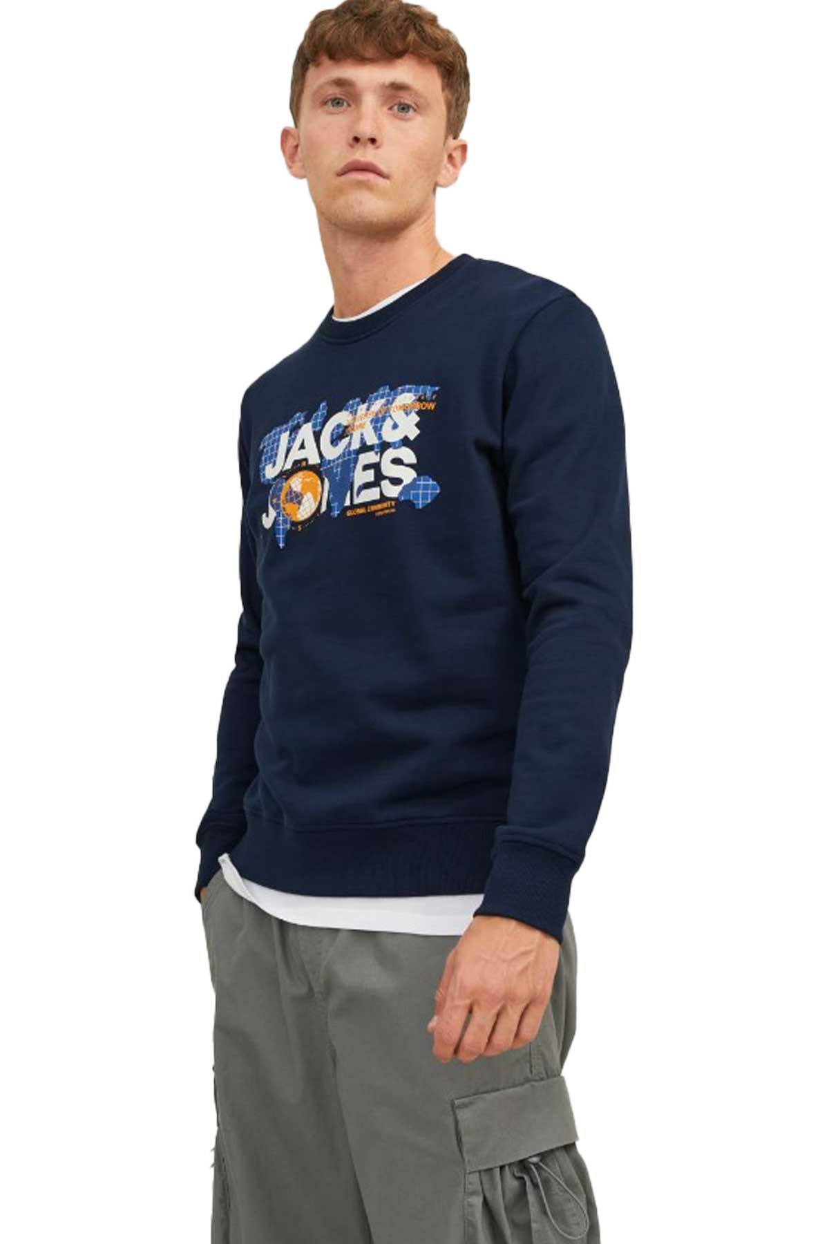 Jack & Jones Jcodust Erkek Sweatshirt 12240211 Lacivert