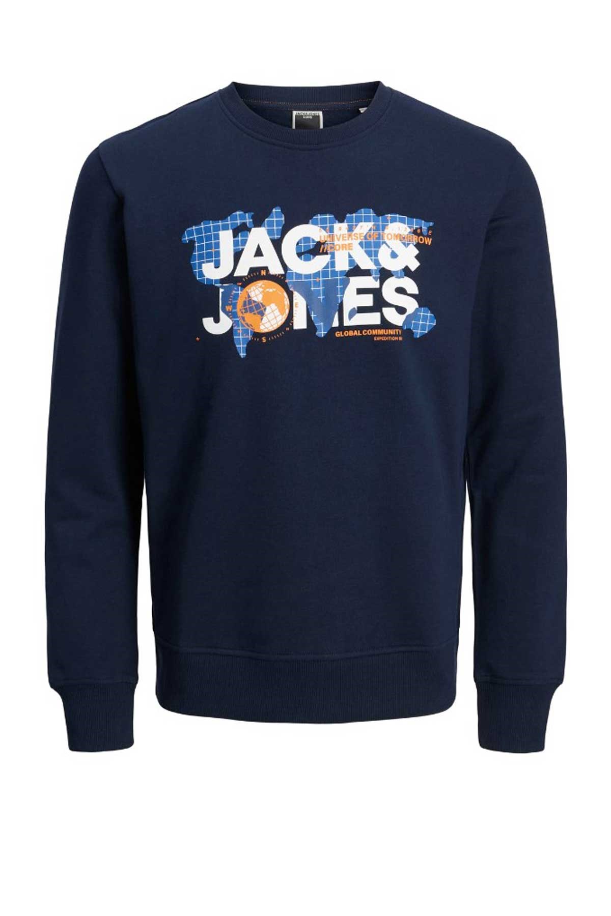 Jack & Jones Jcodust Erkek Sweatshirt 12240211 Lacivert