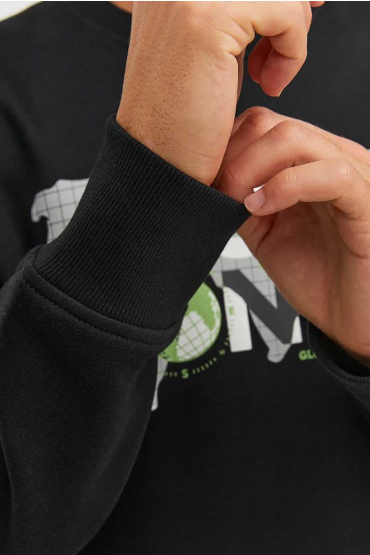 Jack & Jones Jcodust Erkek Sweatshirt 12240211 Siyah