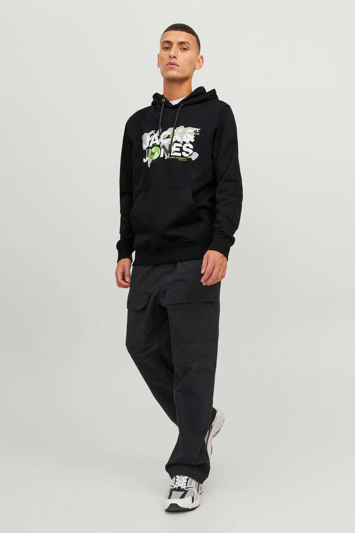 Jack & Jones Jcodust Erkek Sweatshirt 12240214 Siyah