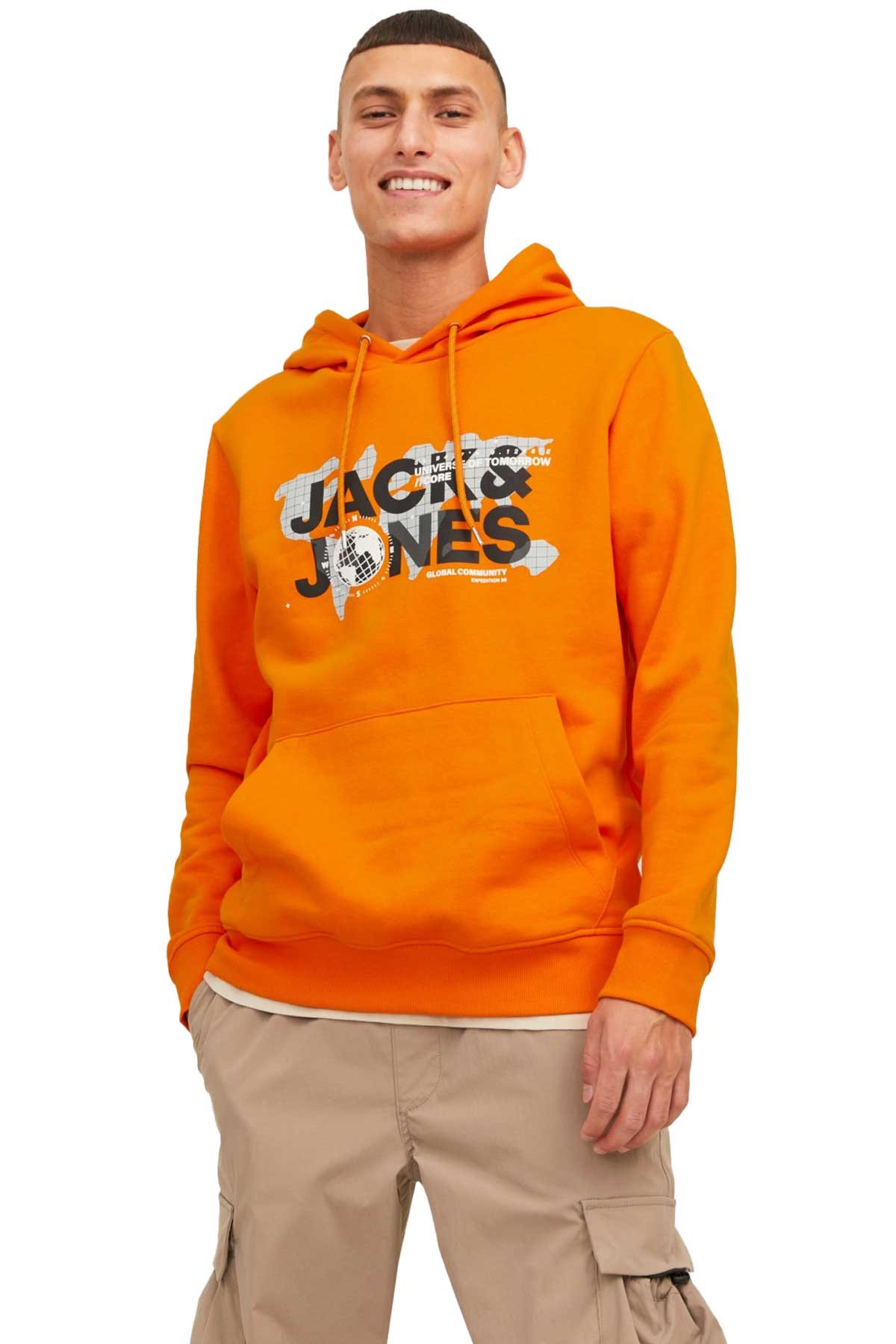 Jack & Jones Jcodust Erkek Sweatshirt 12240214 Turuncu