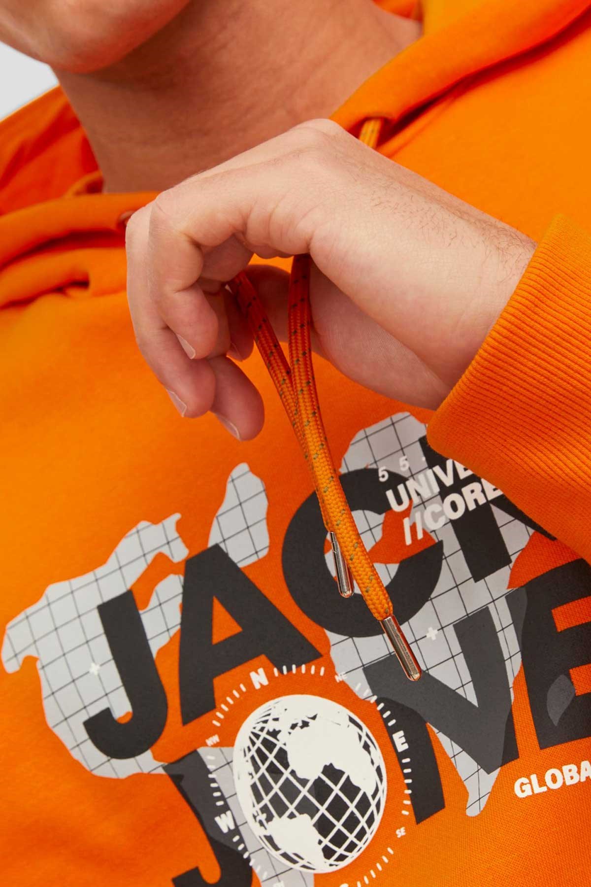 Jack & Jones Jcodust Erkek Sweatshirt 12240214 Turuncu