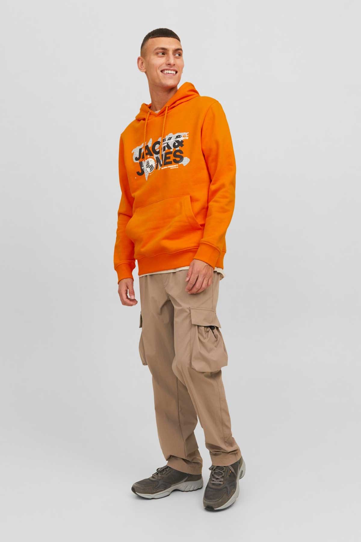 Jack & Jones Jcodust Erkek Sweatshirt 12240214 Turuncu