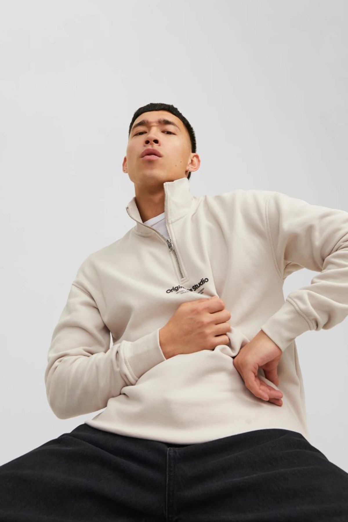 Jack & Jones Jorvesterbro Erkek Sweatshirt 12241777 Bej