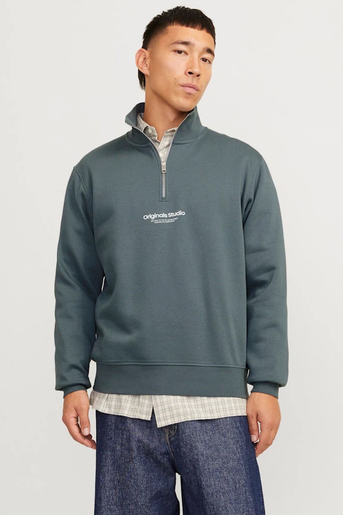 Jack & Jones Jorvesterbro Erkek Sweatshirt 12241777 Mavi