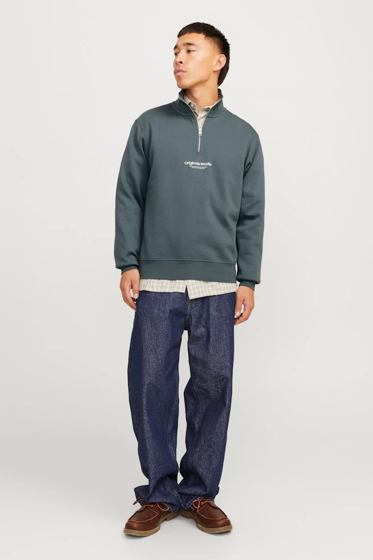 Jack & Jones Jorvesterbro Erkek Sweatshirt 12241777 Mavi