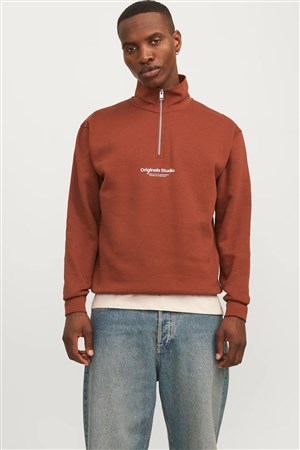 Jack & Jones Jorvesterbro Erkek Sweatshirt 12241777 Kahverengi
