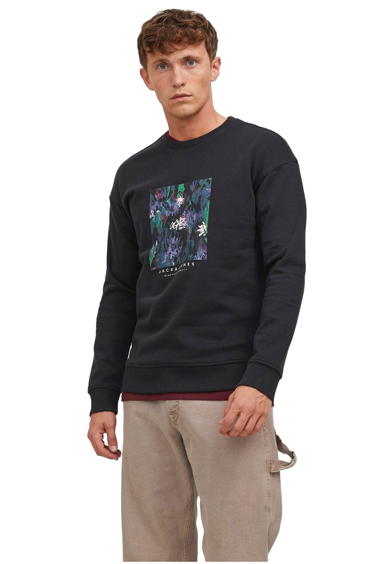 Jack & Jones Jorsilverlake Erkek Sweatshirt 12242366 Siyah