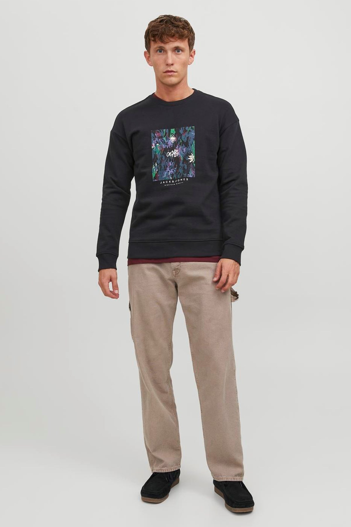 Jack & Jones Jorsilverlake Erkek Sweatshirt 12242366 Siyah