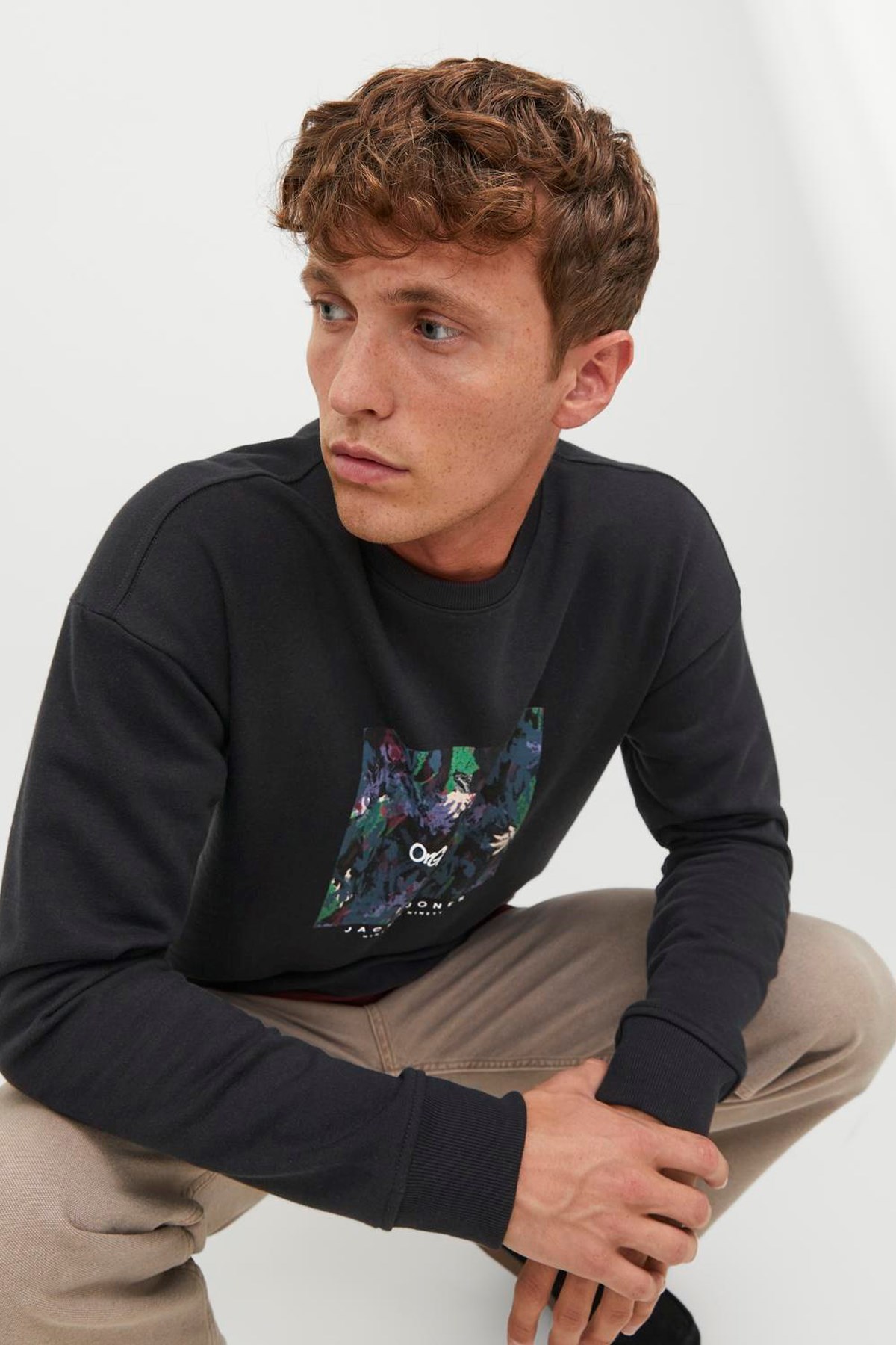 Jack & Jones Jorsilverlake Erkek Sweatshirt 12242366 Siyah