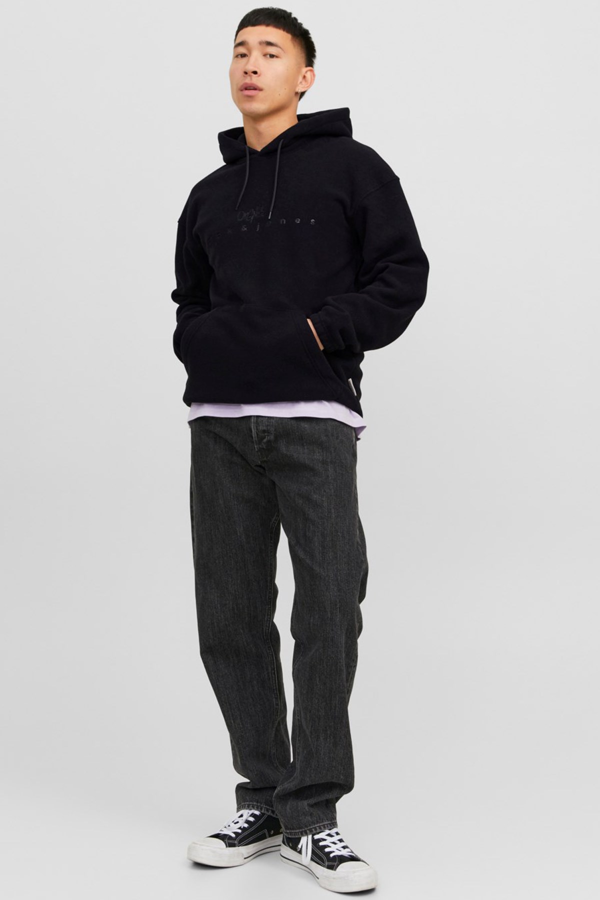 Jack & Jones Jorsilverlake Erkek Sweatshirt 12242470 Siyah