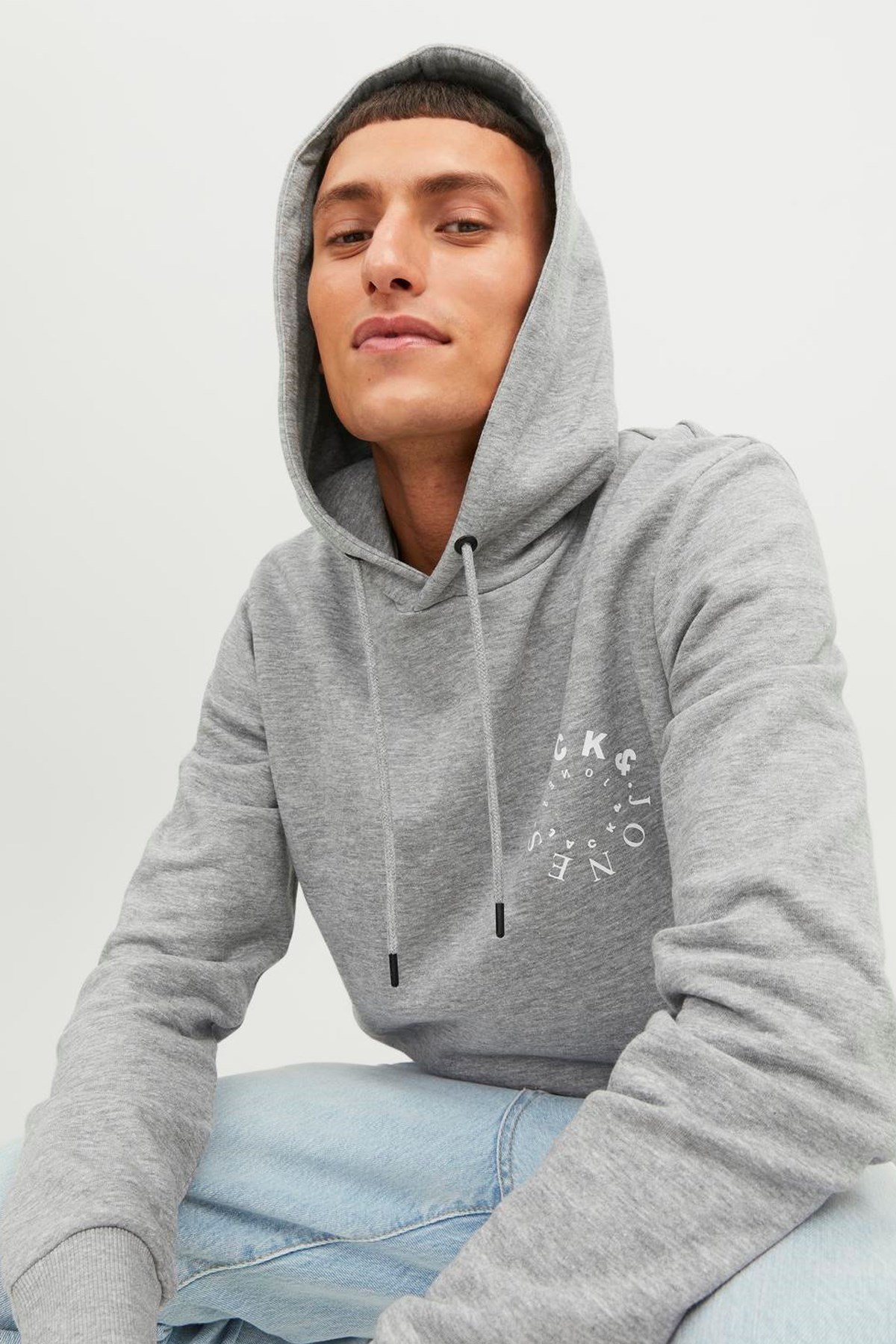 Jack & Jones Jjwarrior Erkek Sweatshirt 12242543 Gri