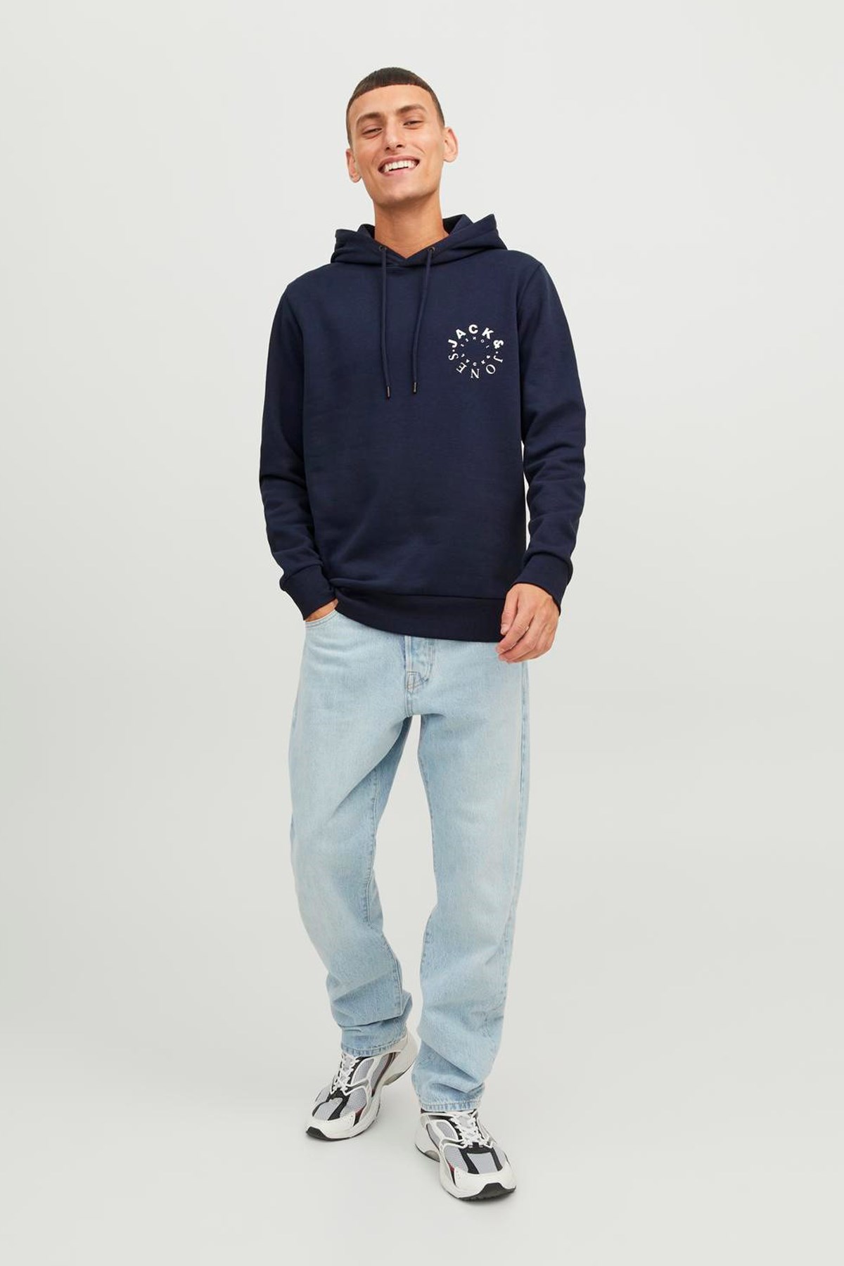 Jack & Jones Jjwarrior Erkek Sweatshirt 12242543 Lacivert