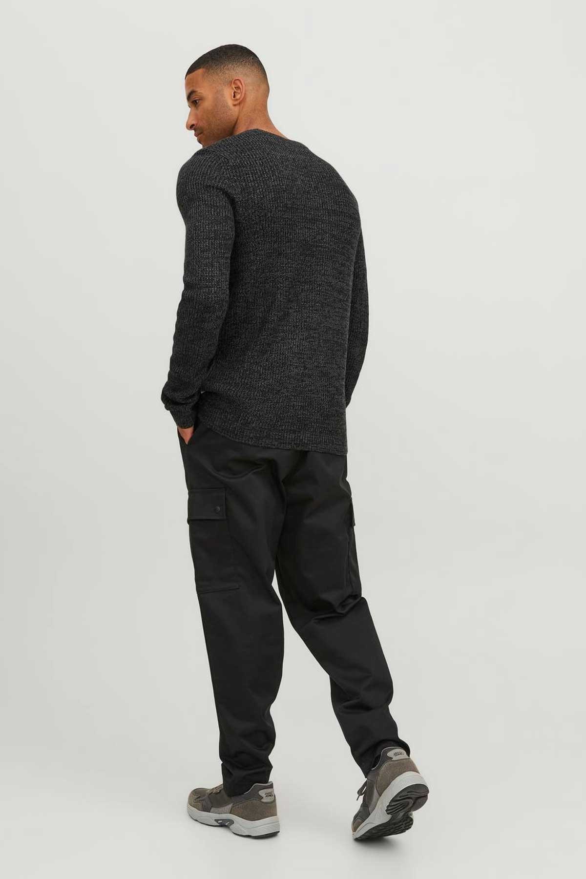 Jack & Jones Jcotwist Striped Erkek Kazak 12243000 Siyah