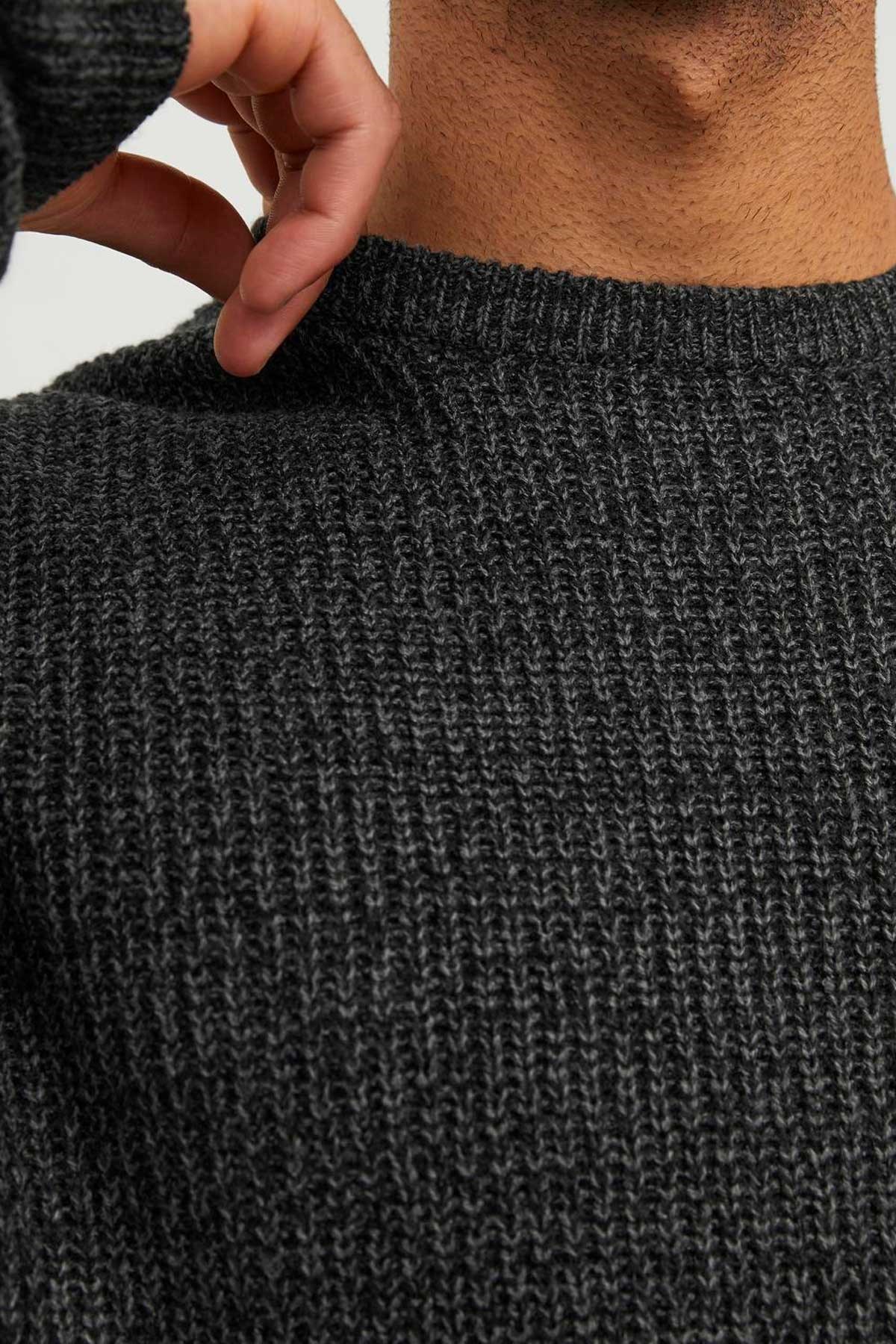 Jack & Jones Jcotwist Striped Erkek Kazak 12243000 Siyah