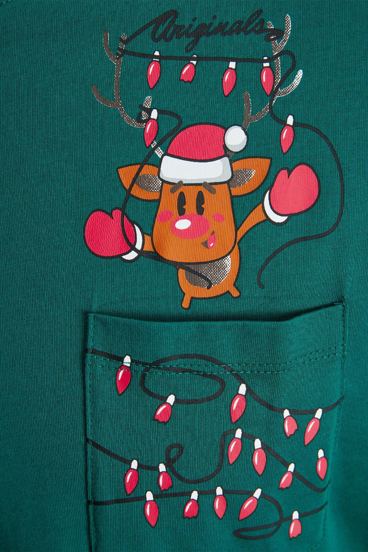 Jack & Jones Jorpocket Xmas Erkek Tişört 12246601 Yeşil