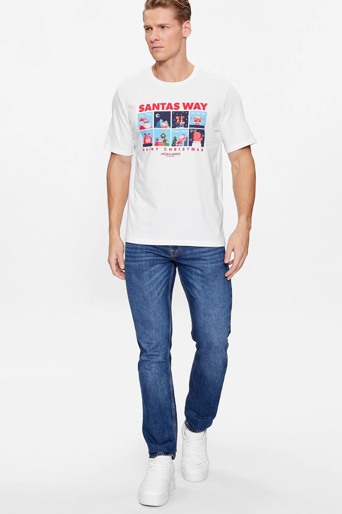 Jack & Jones Erkek Tişört 12246605 Beyaz
