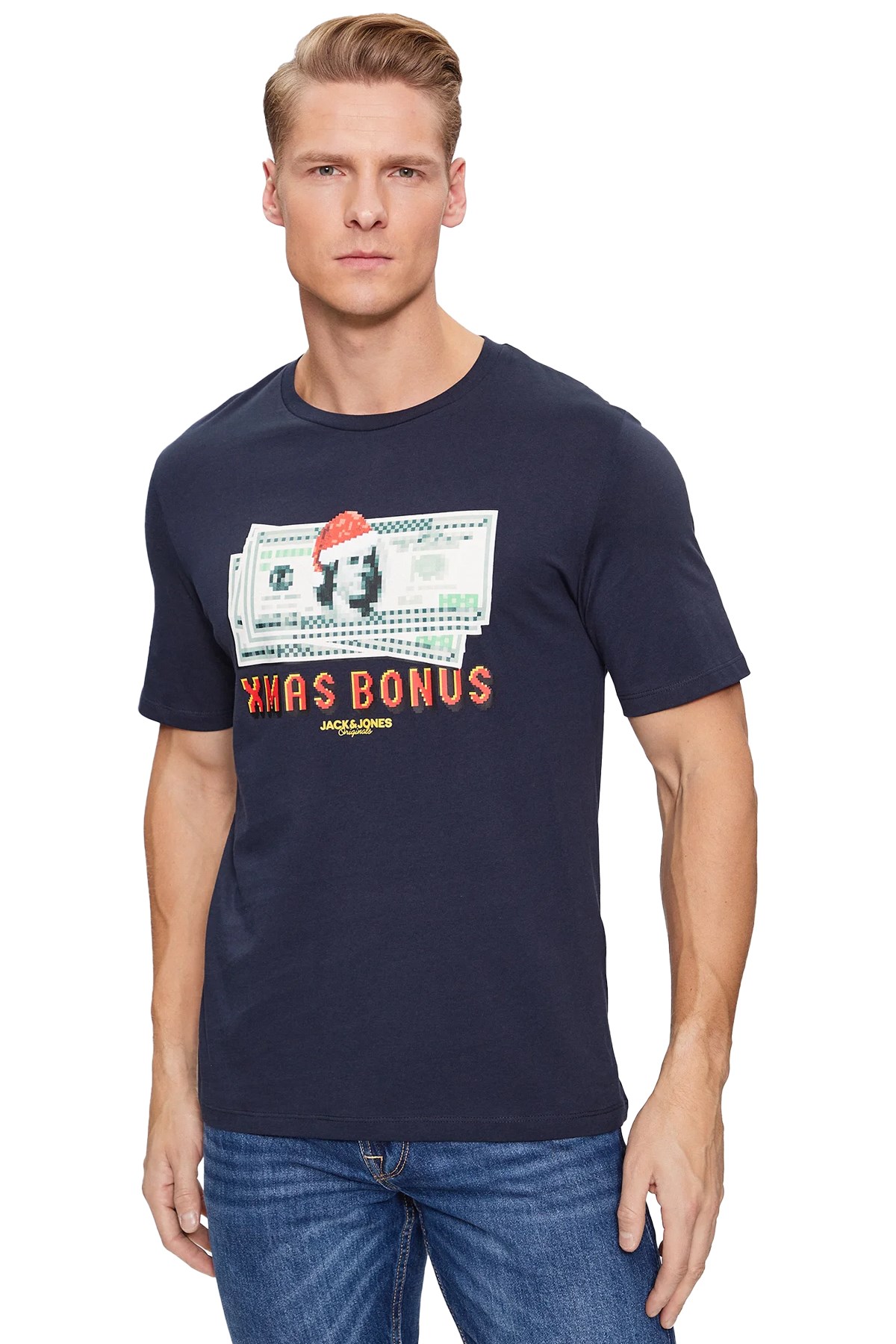 Jack & Jones Erkek Tişört 12246605 Mavi