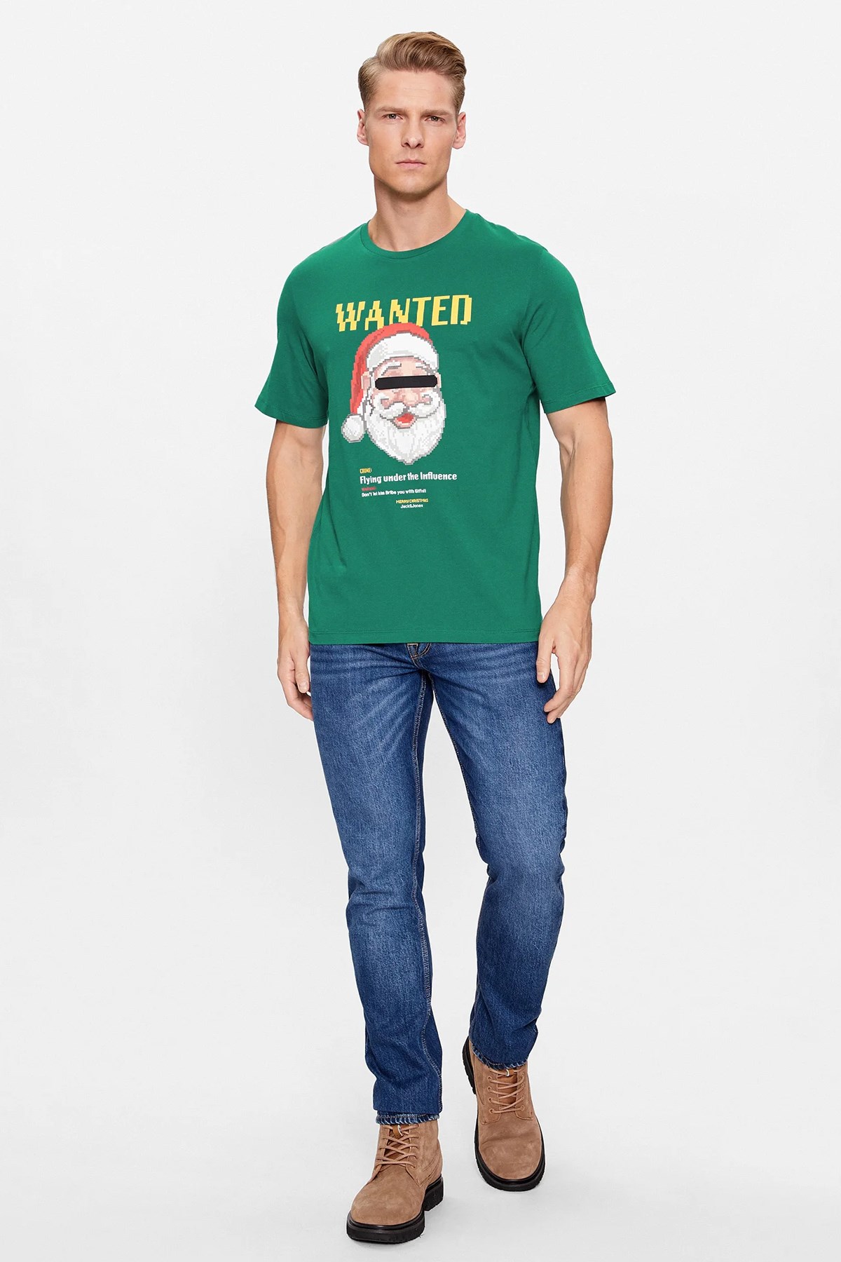 Jack & Jones Erkek Tişört 12246605 Yeşil