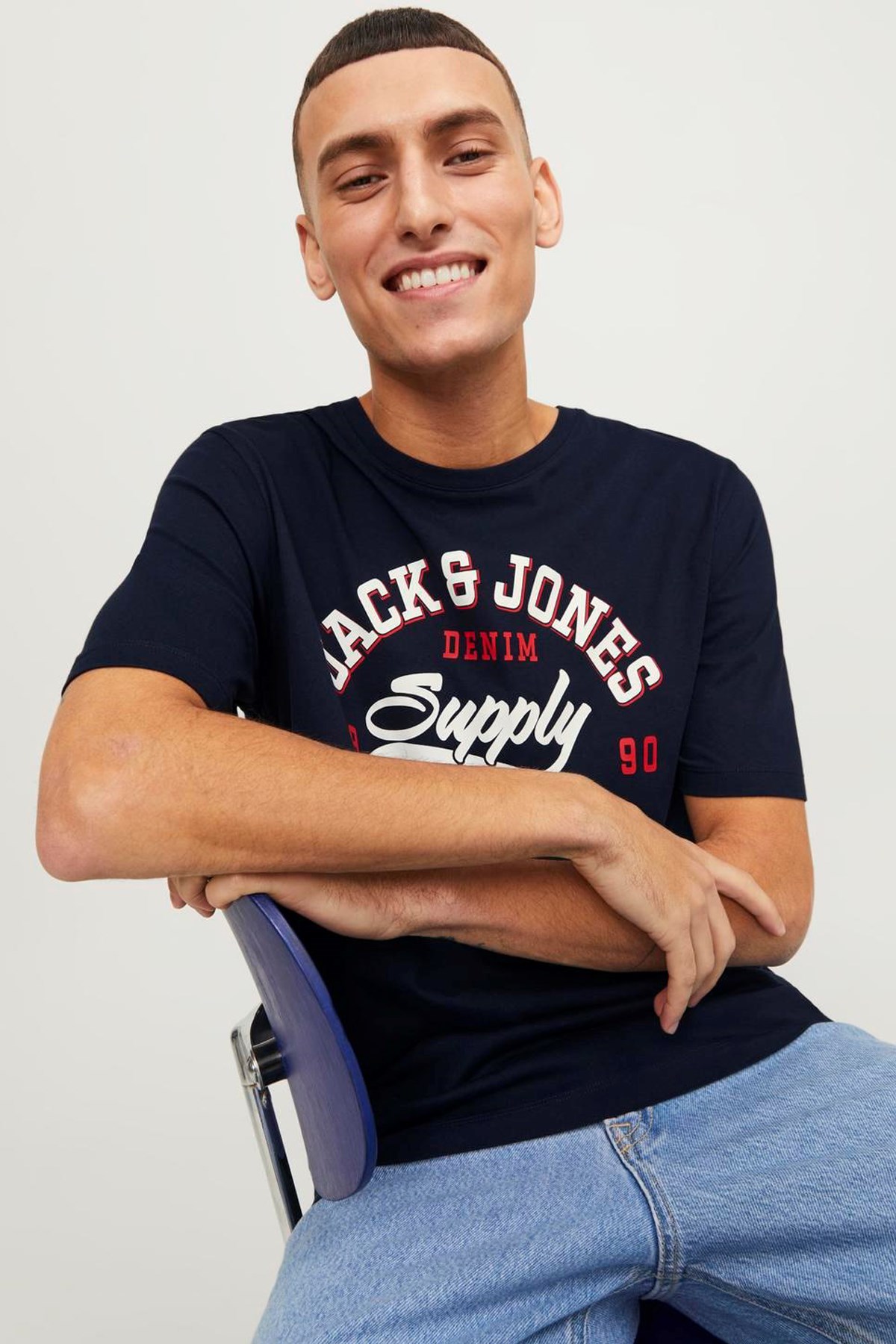 Jack & Jones Erkek Tişört 12246690 Lacivert