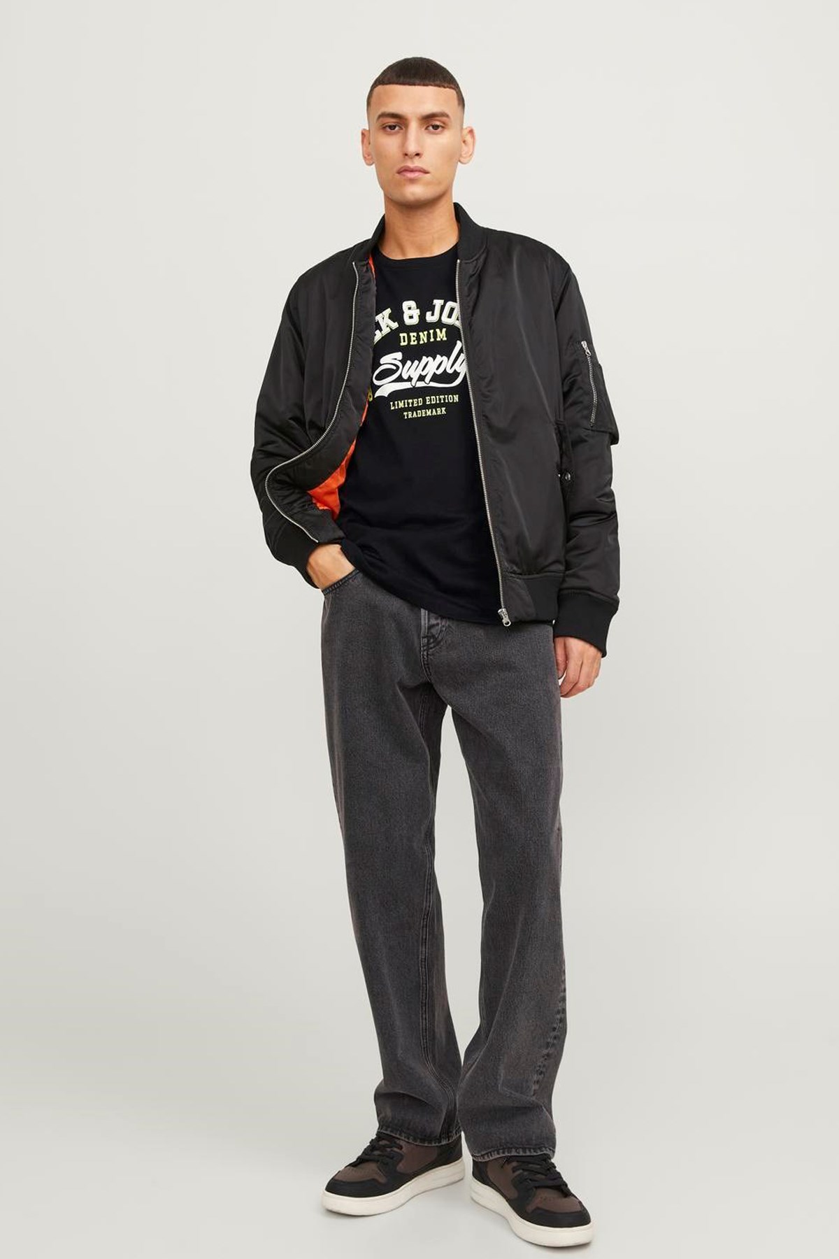 Jack & Jones Erkek Tişört 12246690 Siyah