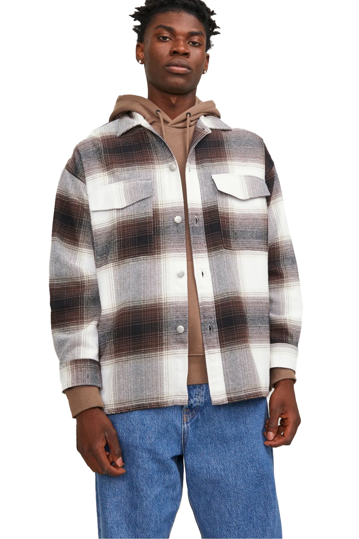 Jack & Jones Erkek Gömlek 12246825 Kahverengi