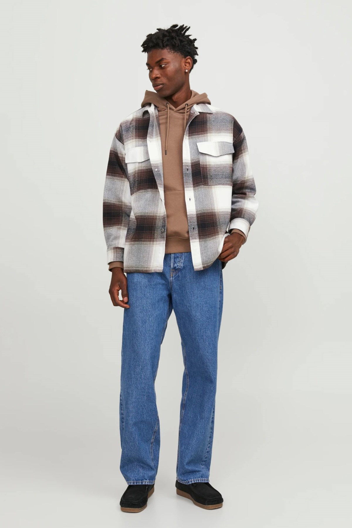 Jack & Jones Erkek Gömlek 12246825 Kahverengi