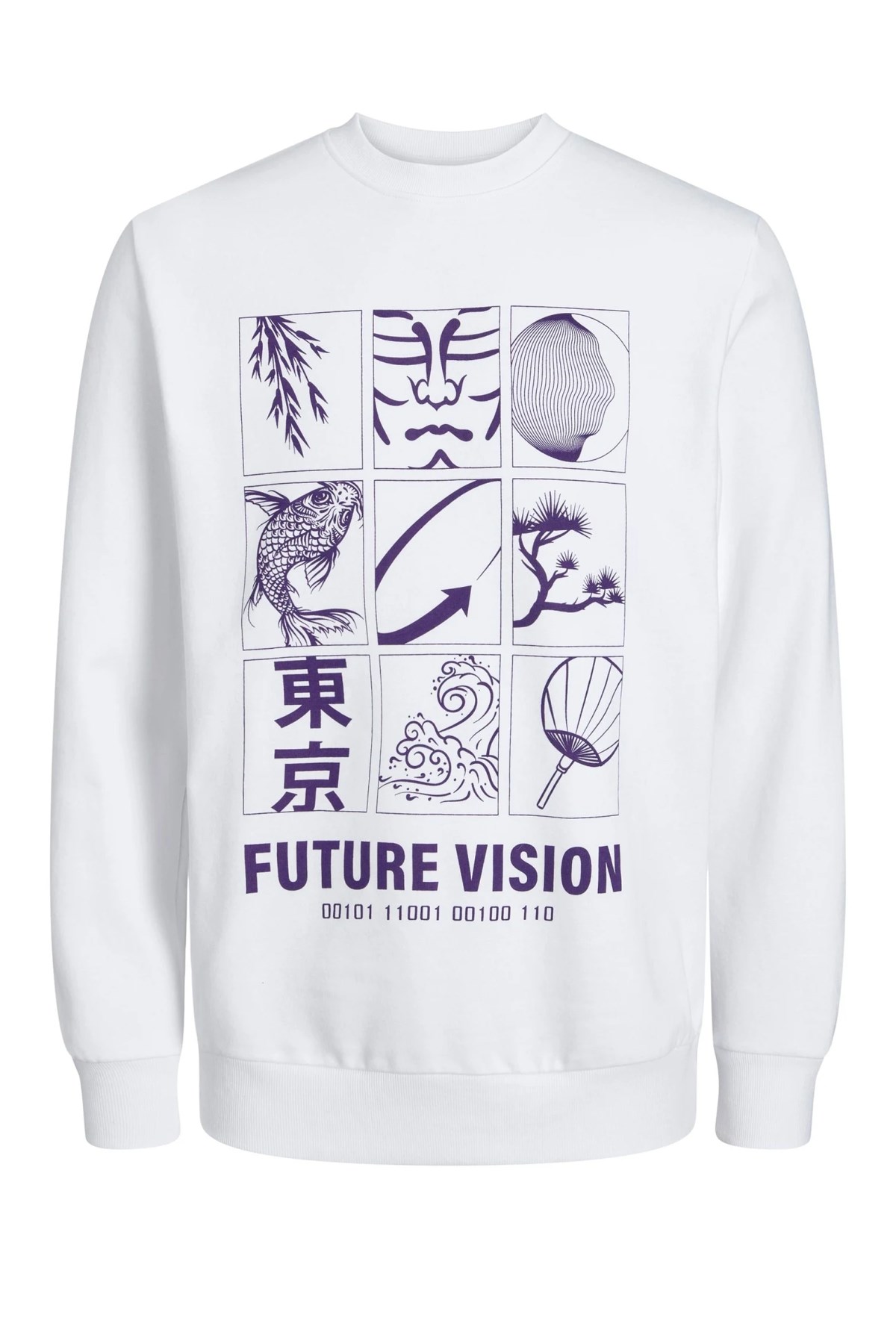 Jack & Jones Jcocontour Erkek Sweatshirt 12247309 Beyaz