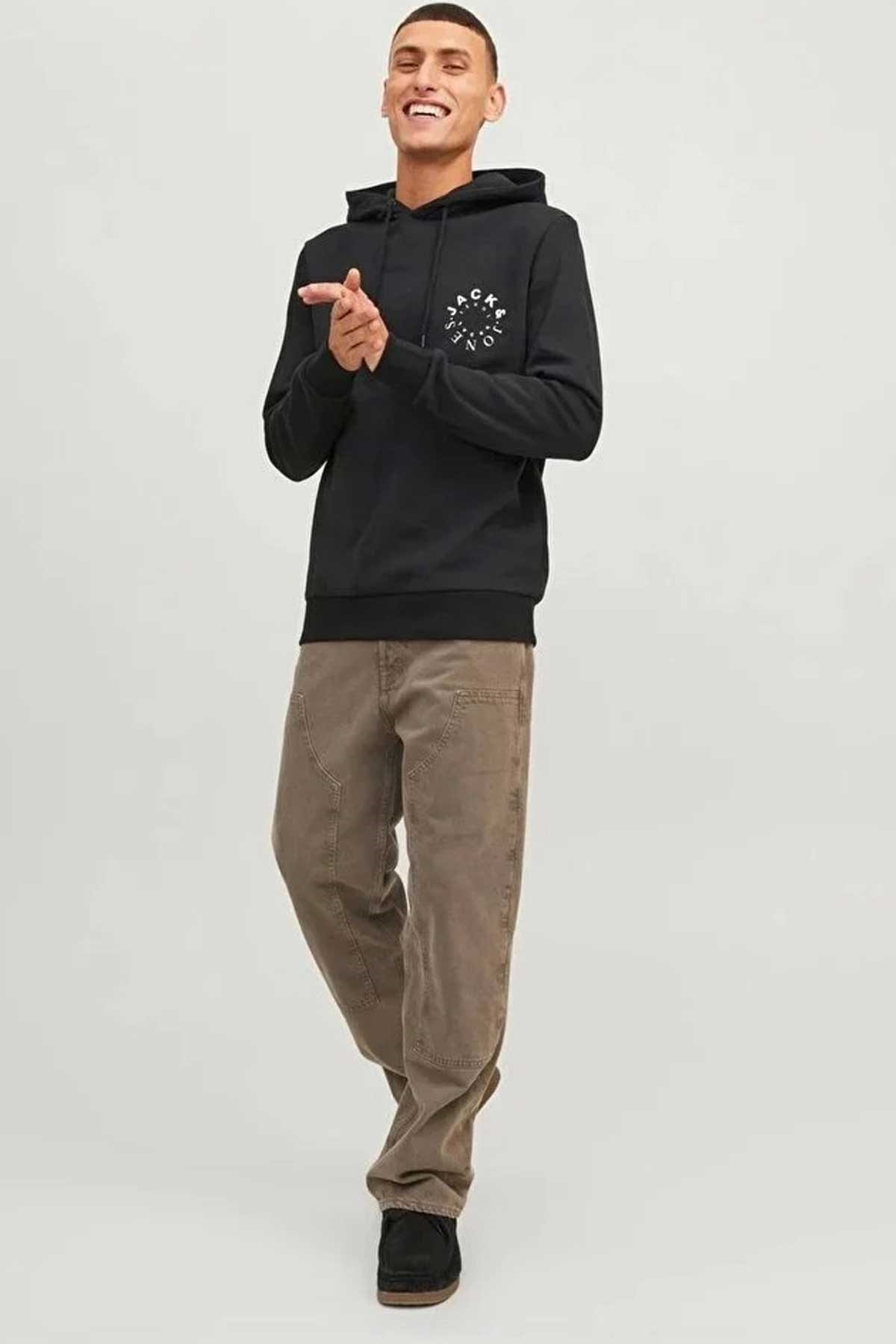 Jack & Jones Jjwarrior Erkek Sweatshirt 12247471 Siyah