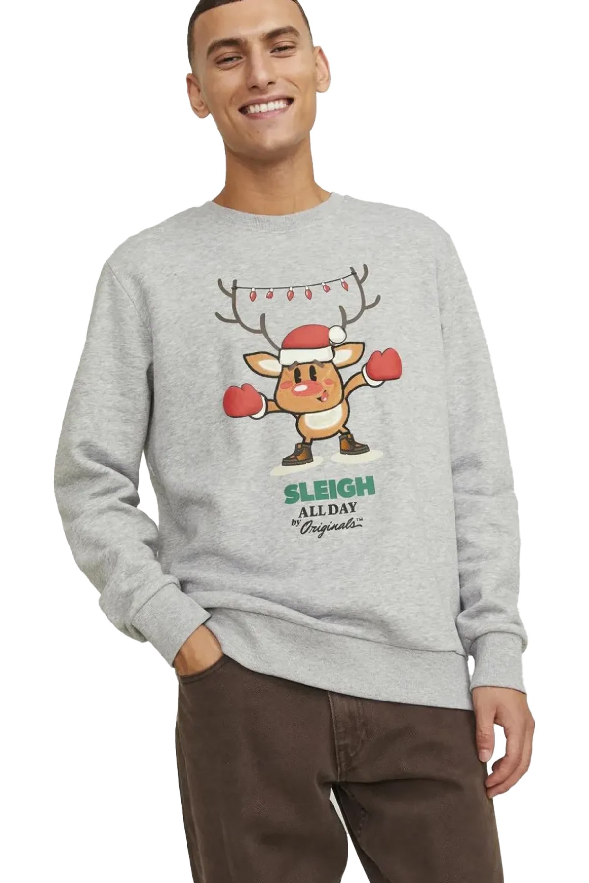 Jack & Jones Erkek Sweatshirts 12247523 Gri