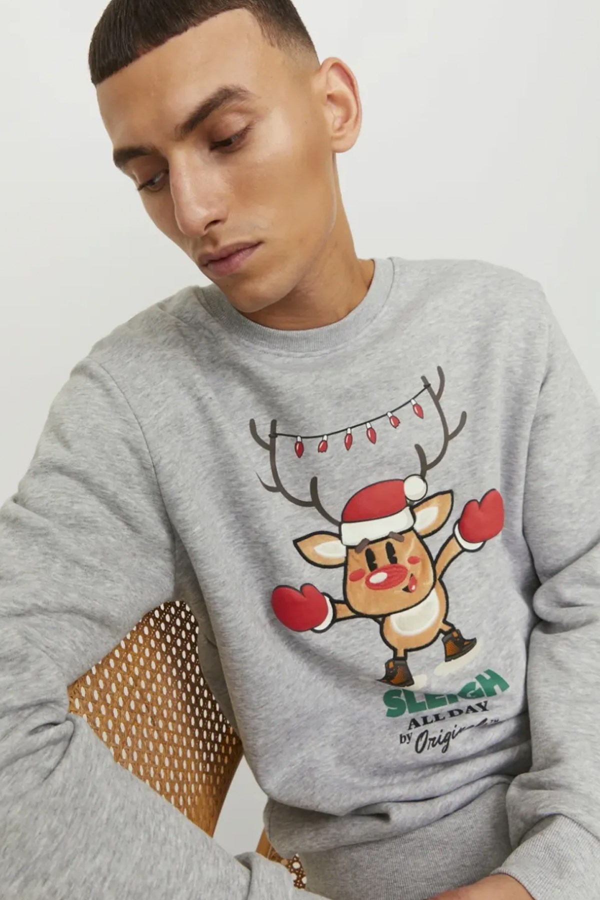 Jack & Jones Erkek Sweatshirts 12247523 Gri
