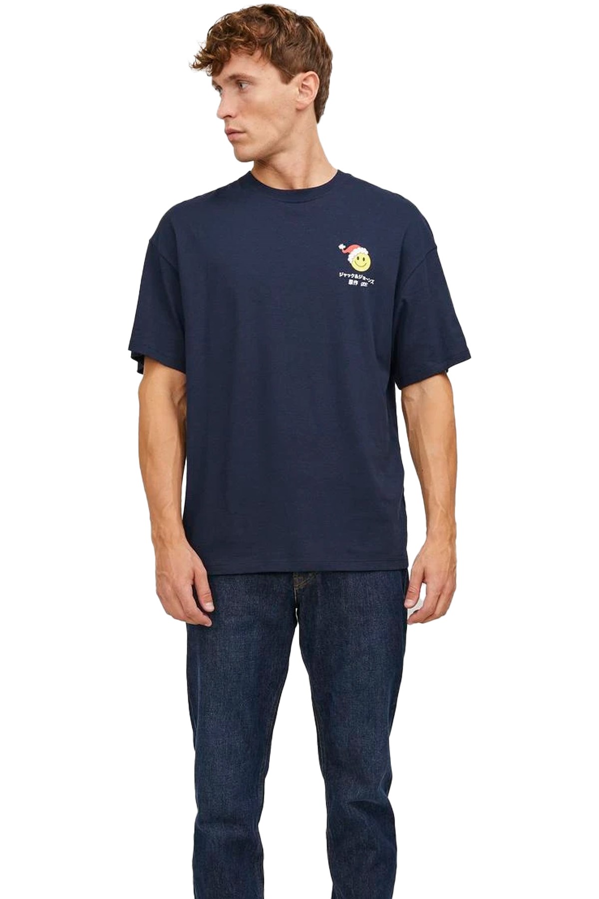 Jack & Jones Erkek Tişört 12247683 Mavi