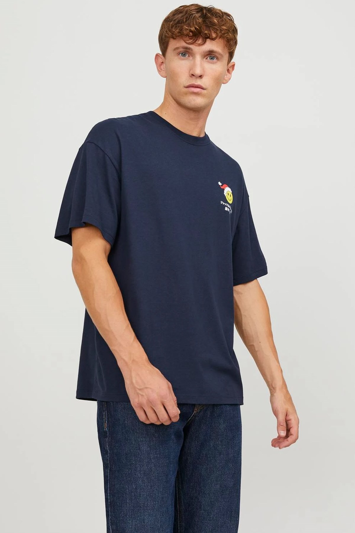 Jack & Jones Erkek Tişört 12247683 Mavi