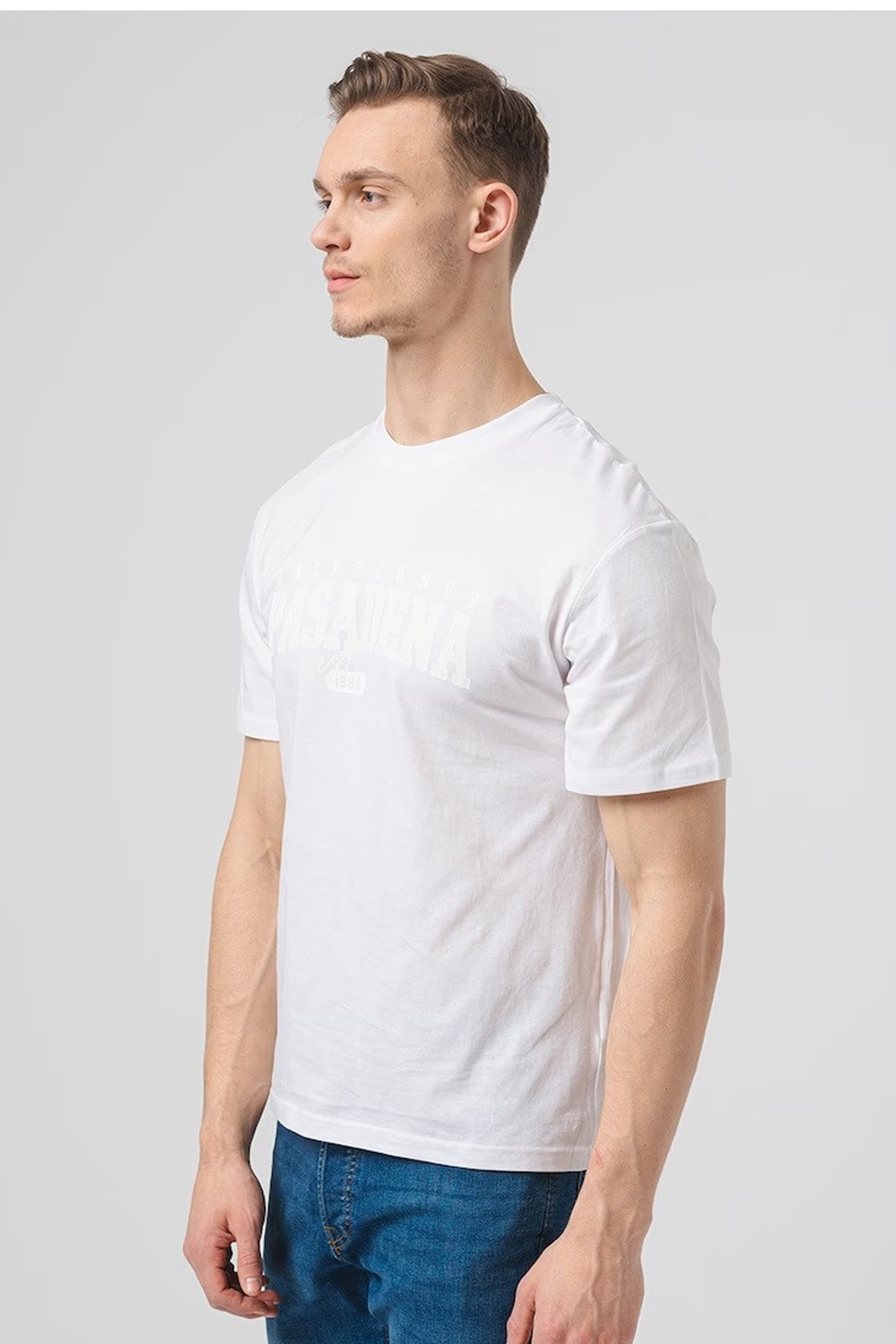 Jack & Jones Erkek Tişört 12247773 Beyaz