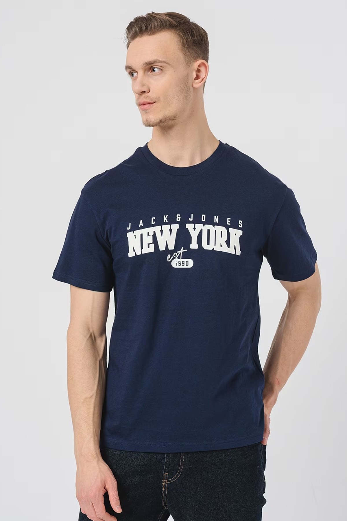 Jack & Jones Erkek Tişört 12247773 Lacivert