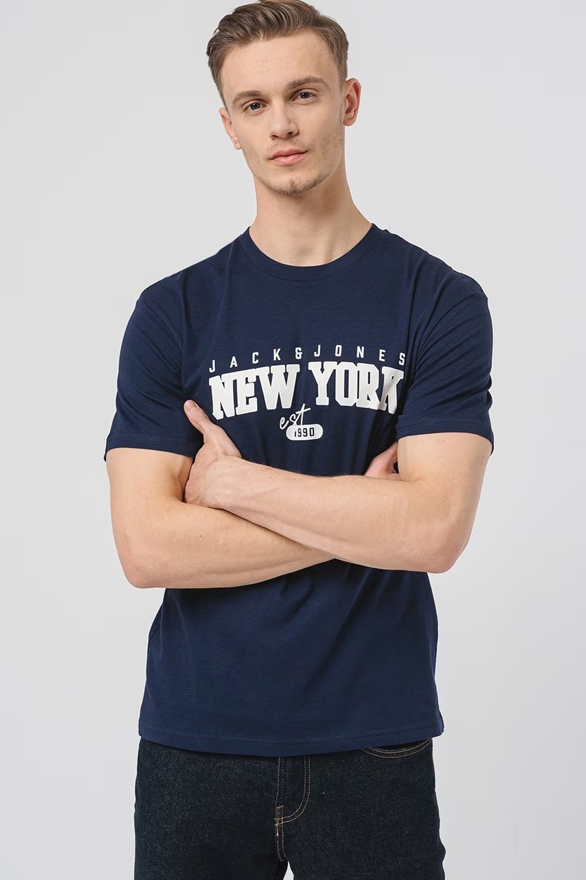 Jack & Jones Erkek Tişört 12247773 Lacivert