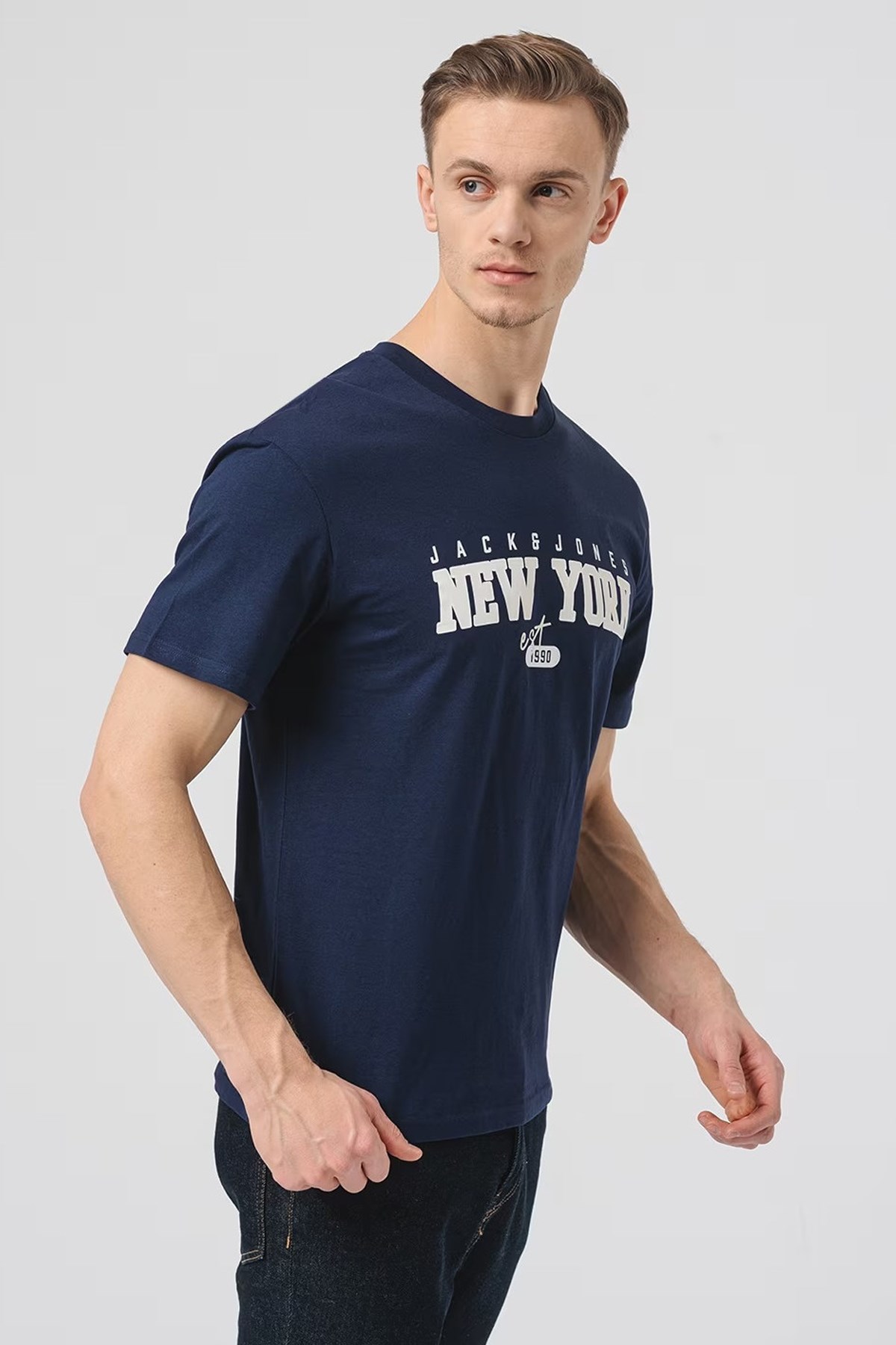 Jack & Jones Erkek Tişört 12247773 Lacivert