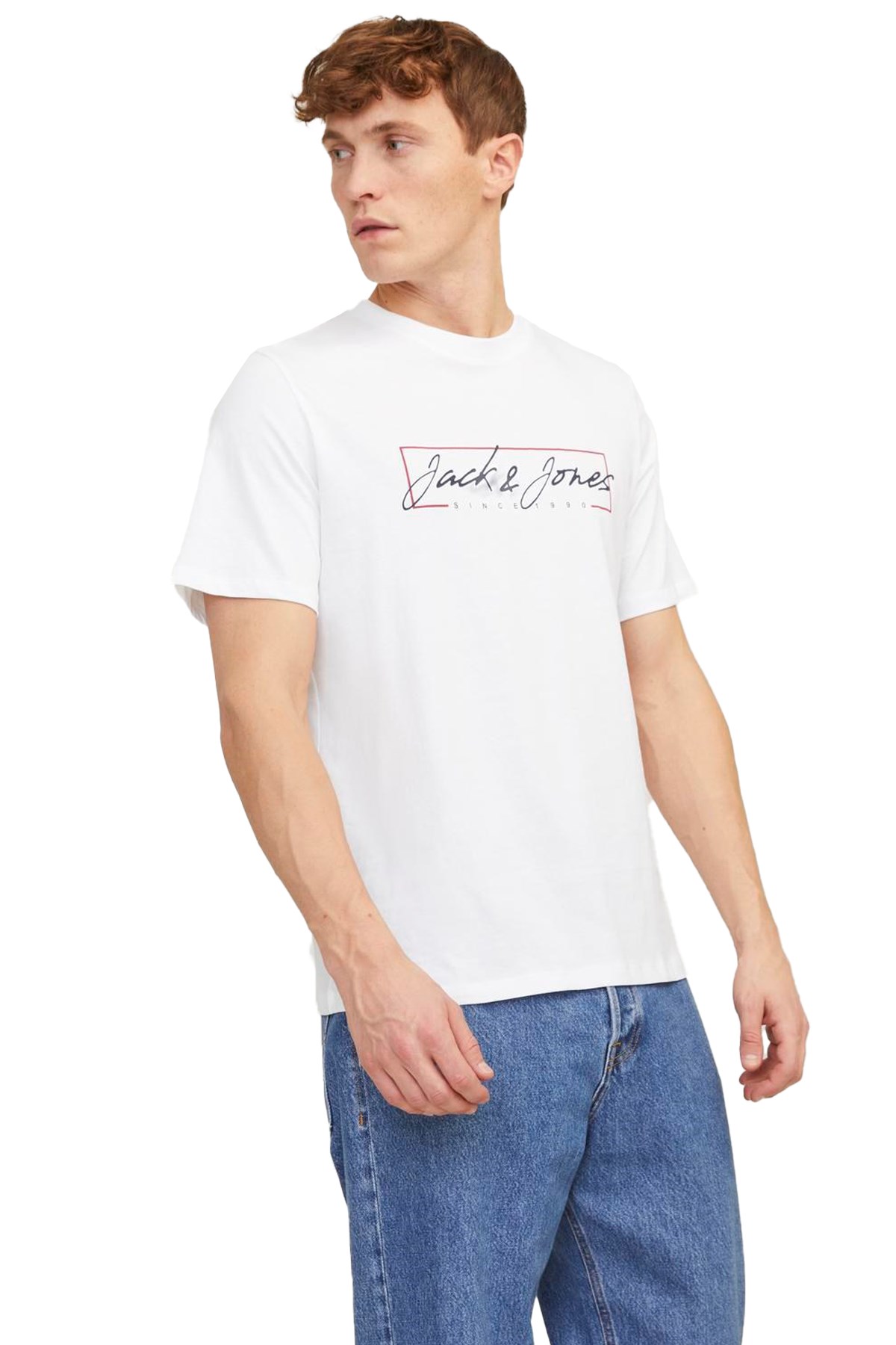 Jack & Jones Erkek Tişört 12247779 Beyaz