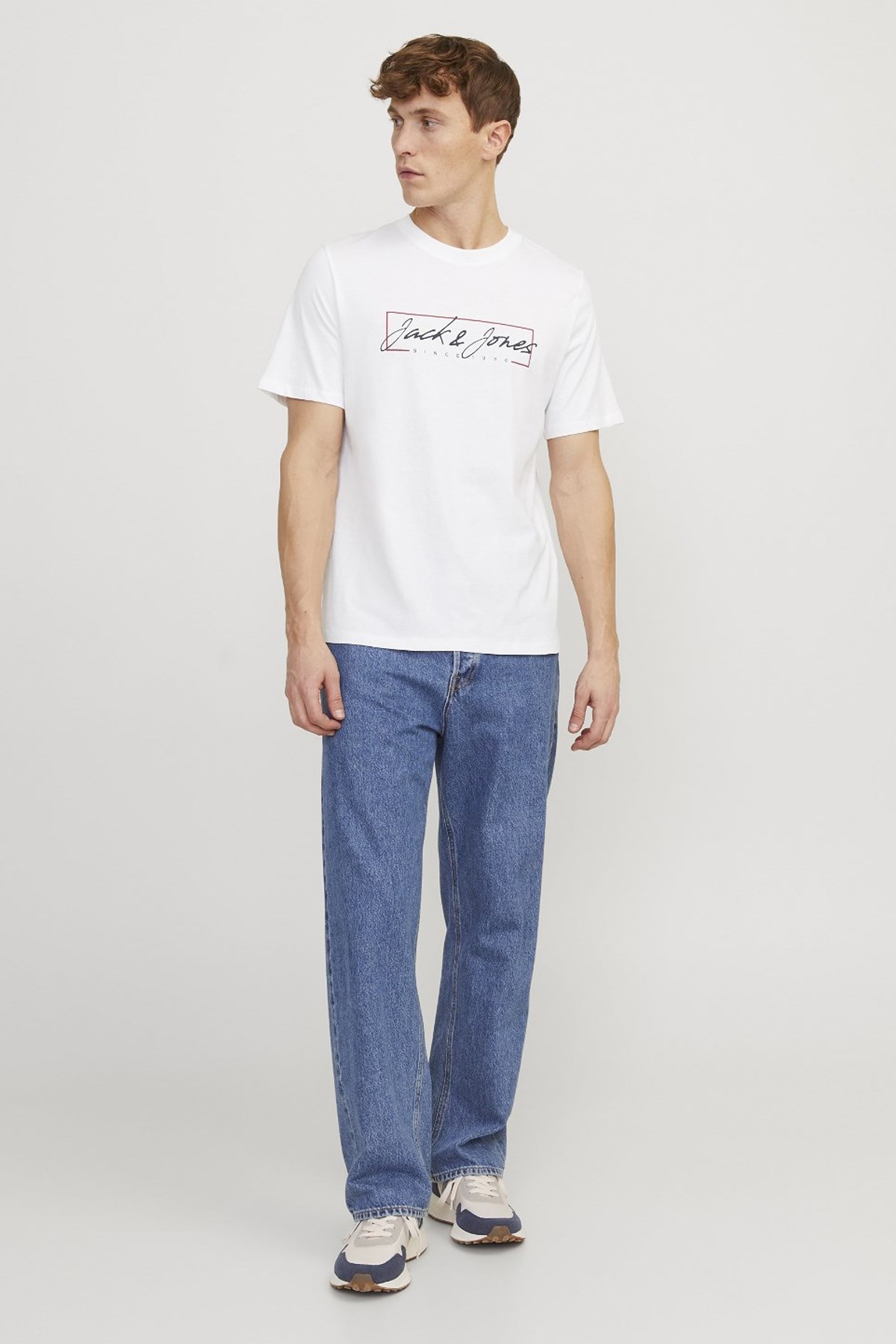 Jack & Jones Erkek Tişört 12247779 Beyaz