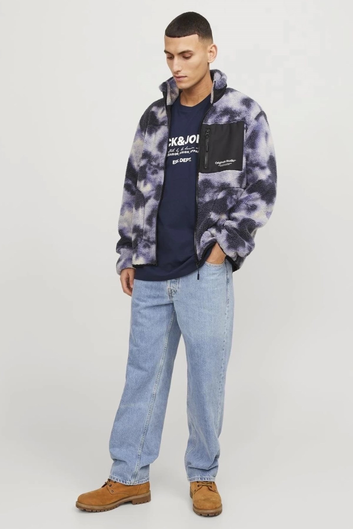 Jack & Jones Erkek Tişört 12247782 Lacivert