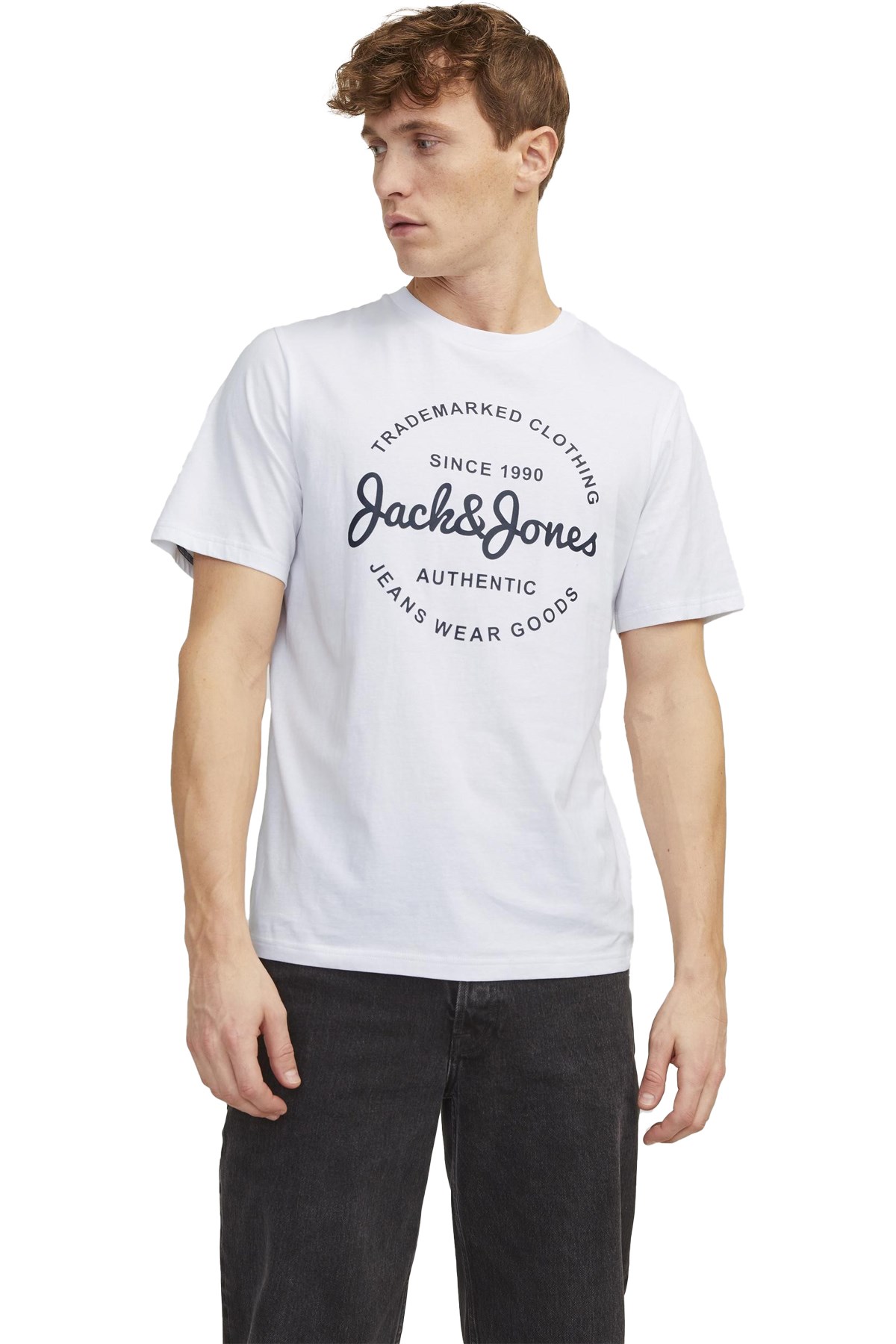 Jack & Jones Erkek Tişört 12247972 Beyaz