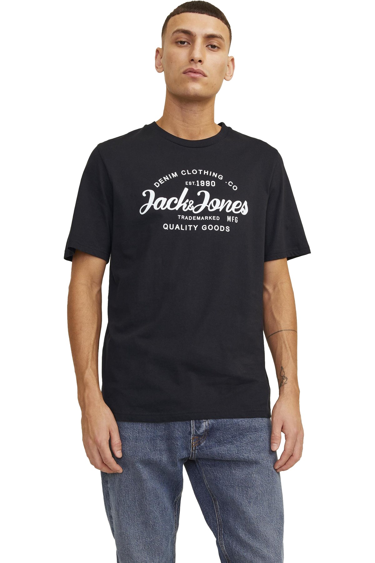 Jack & Jones Erkek Tişört 12247972 Siyah