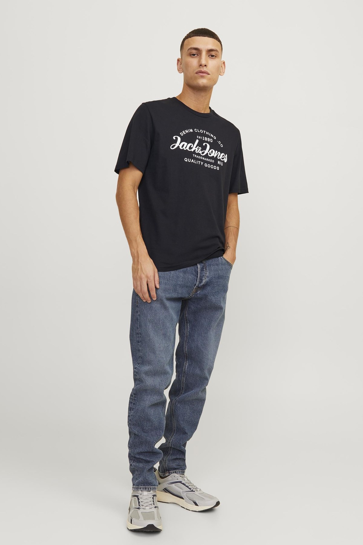 Jack & Jones Erkek Tişört 12247972 Siyah