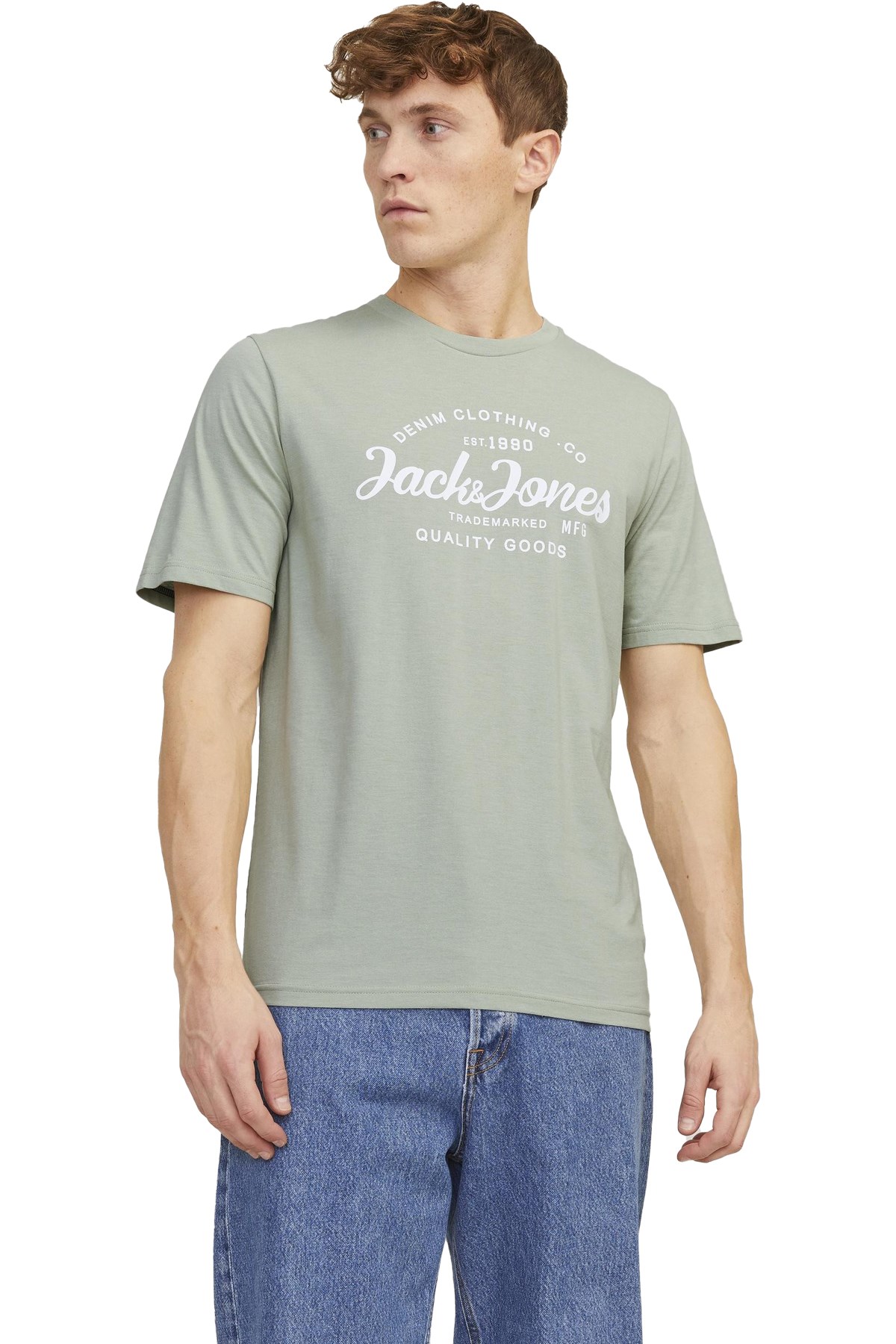 Jack & Jones Erkek Tişört 12247972 Yeşil