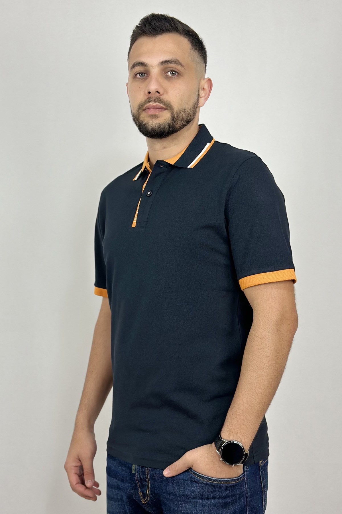 Jack & Jones Erkek Polo Yaka Tişört 12248442 Lacivert