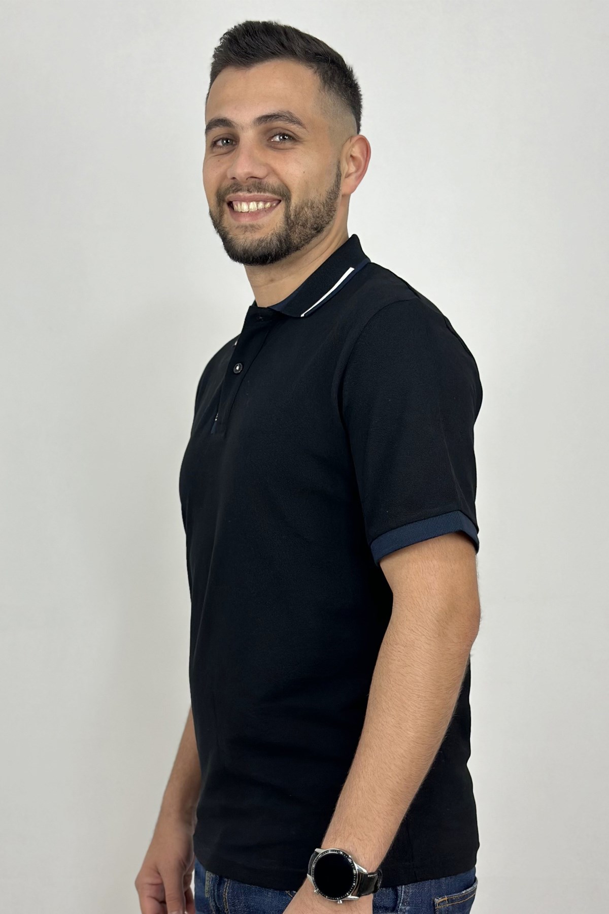 Jack & Jones Erkek Polo Yaka Tişört 12248442 Siyah