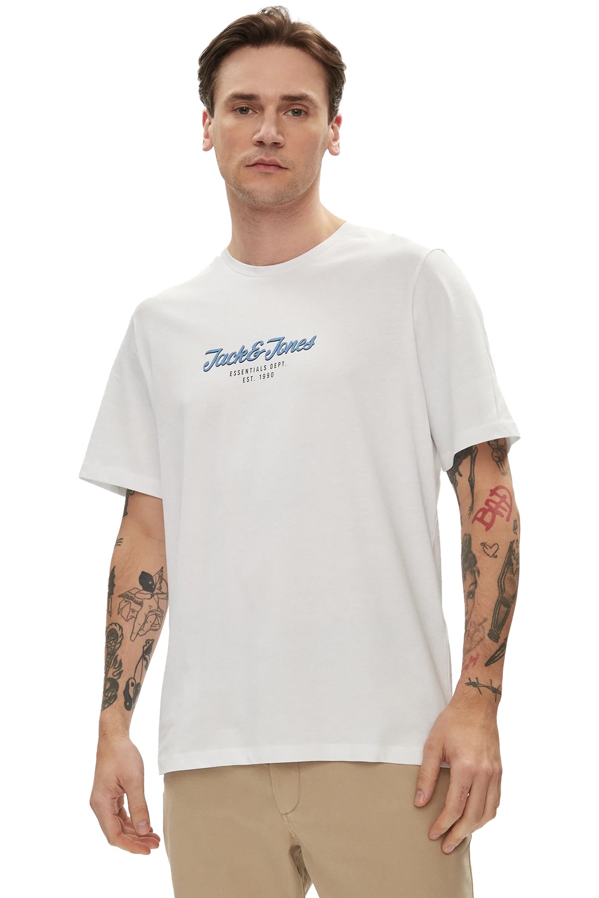 Jack & Jones Erkek Tişört 12248600 Beyaz