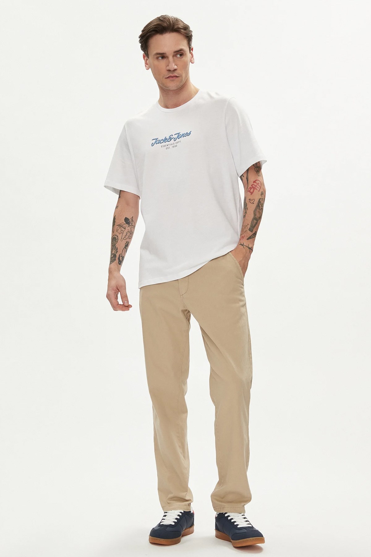 Jack & Jones Erkek Tişört 12248600 Beyaz